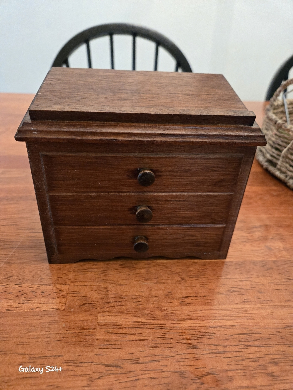 vintage wood file index box or recipe box,with Index Cards